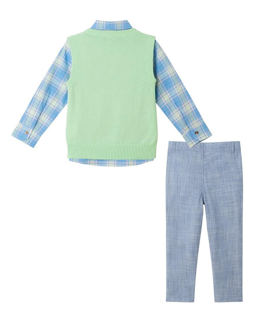 Andy & Evan Sweater Vest Plaid Set