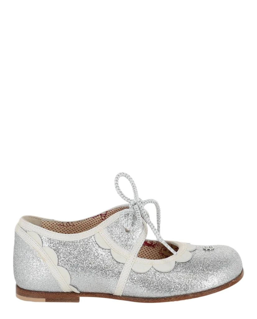Gucci Glitter Scalloped-Trim Dress Shoes