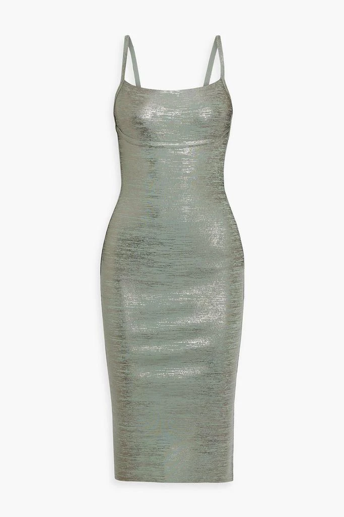Herve Leger Metallic coated bandage dress 1