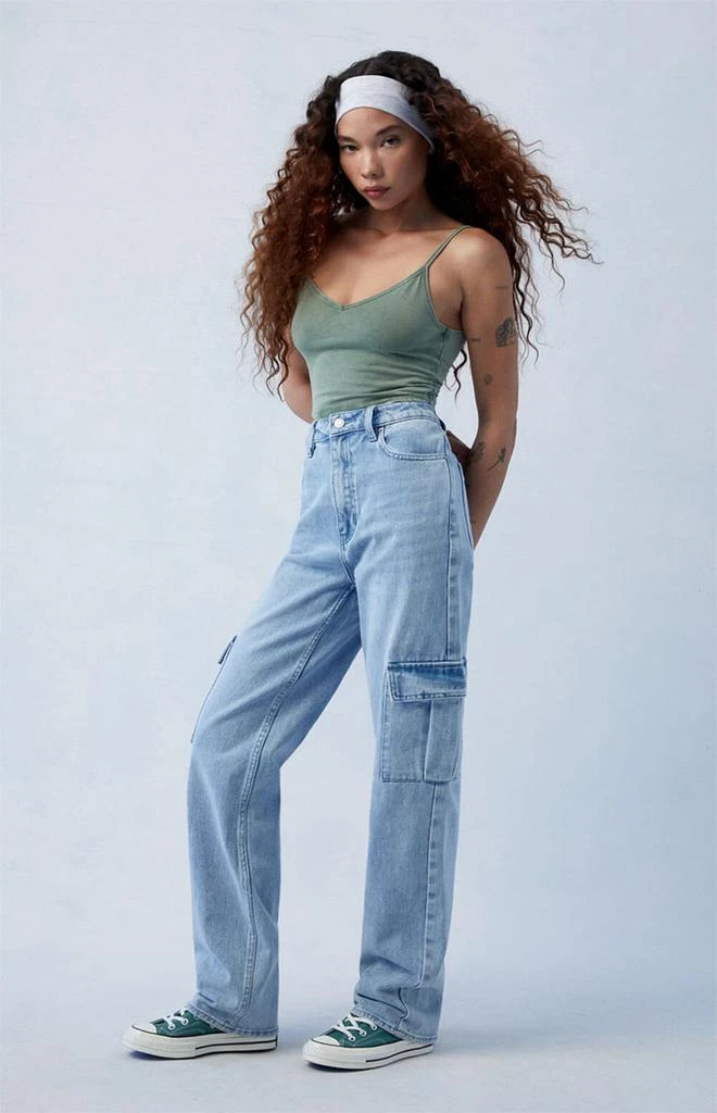 PacSun Light Indigo '90s Boyfriend Cargo Jeans 1