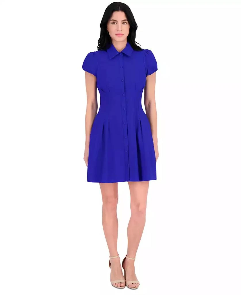 Kensie Women's Collared Cap-Sleeve Fit & Flare Dress 1