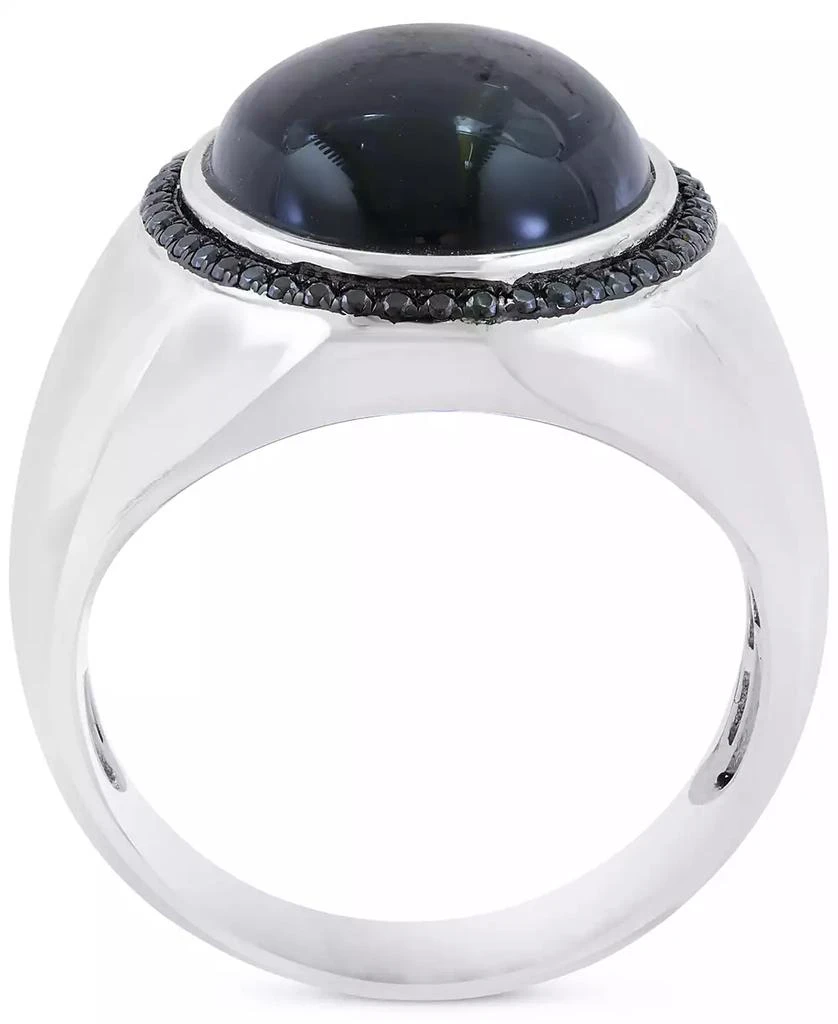 Effy EFFY® Men's Onyx (17 x 12-1/2mm) & Black Spinel (1/4 ct. t.w.) Oval Statement Ring in Sterling Silver 4