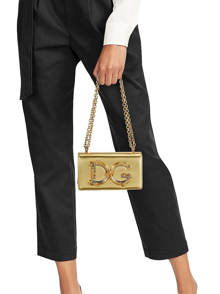 Dolce & Gabbana D&G Girls Metallic Leather Crossbody Phone Case 3