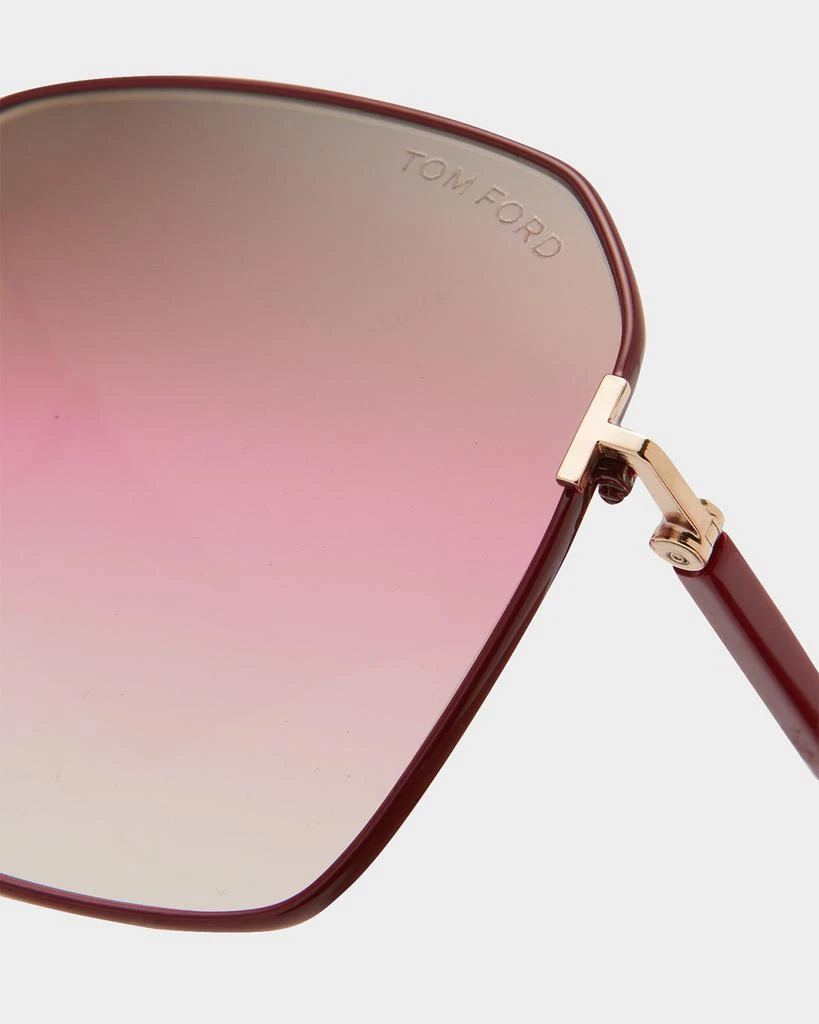 Tom Ford Claudia Geometric Metal/Acetate Sunglasses 6