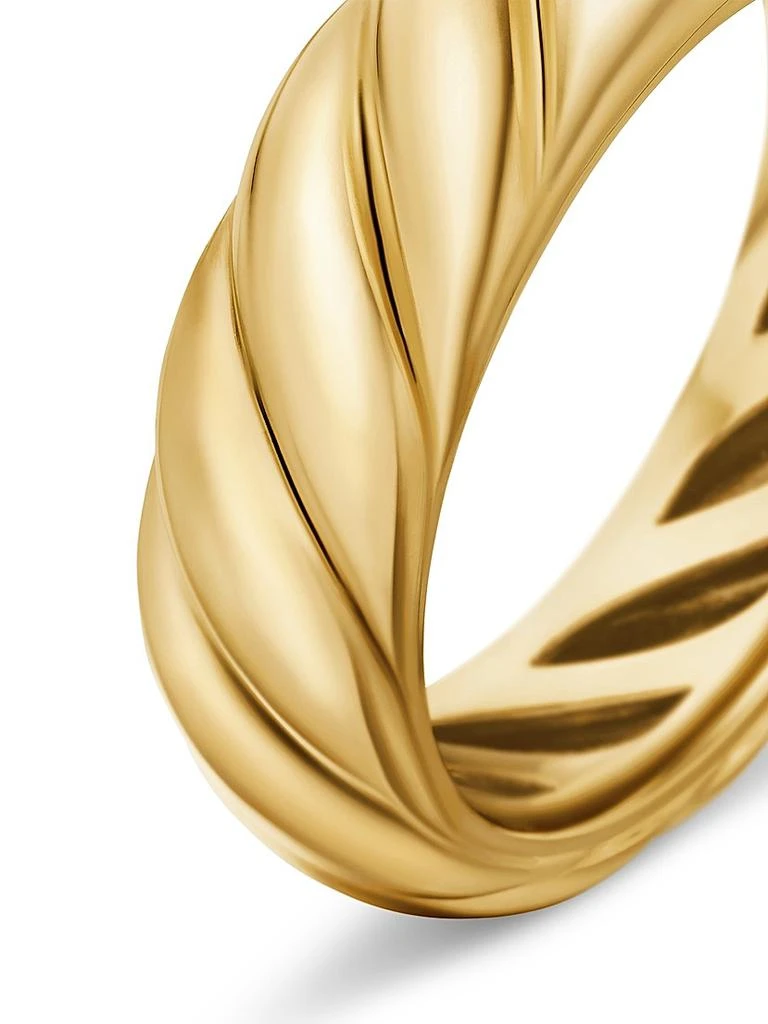 David Yurman Sculpted Cable Band Ring In 18K Yellow Gold 7
