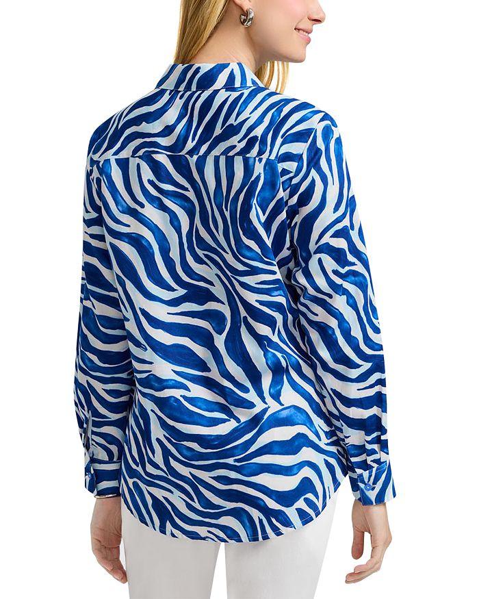 FOXCROFT Zoey Long Sleeved Tonal Zebra Shirt