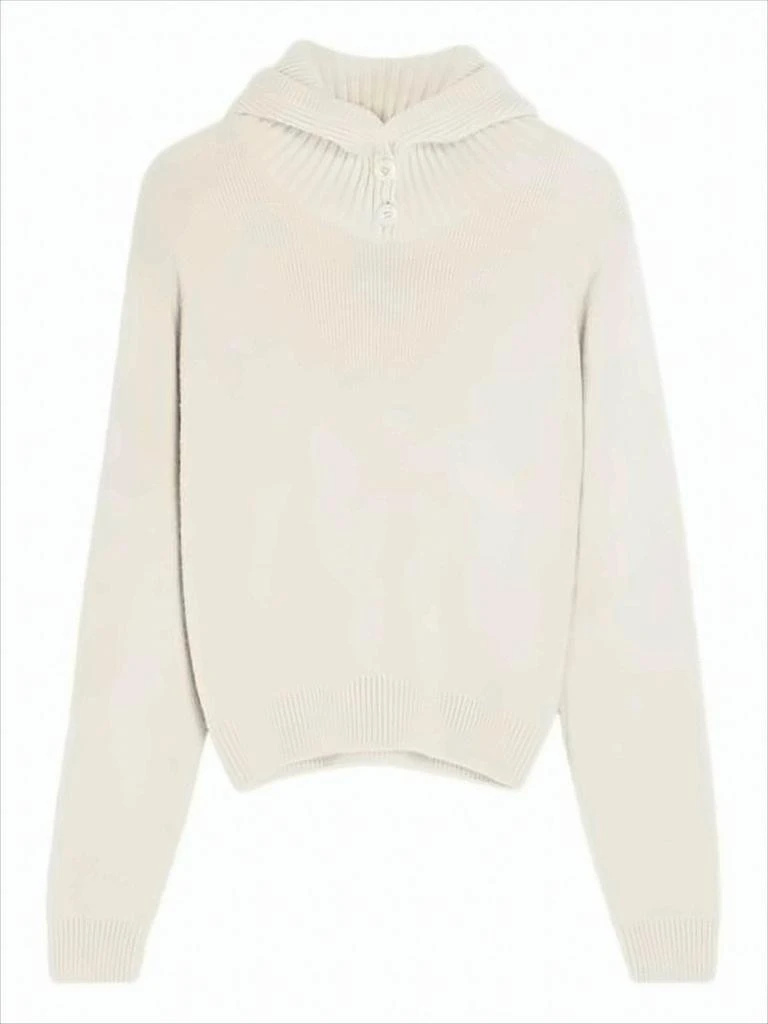 Lemaire Minimalist Ribbed Hooded Sweater with Cropped Fit