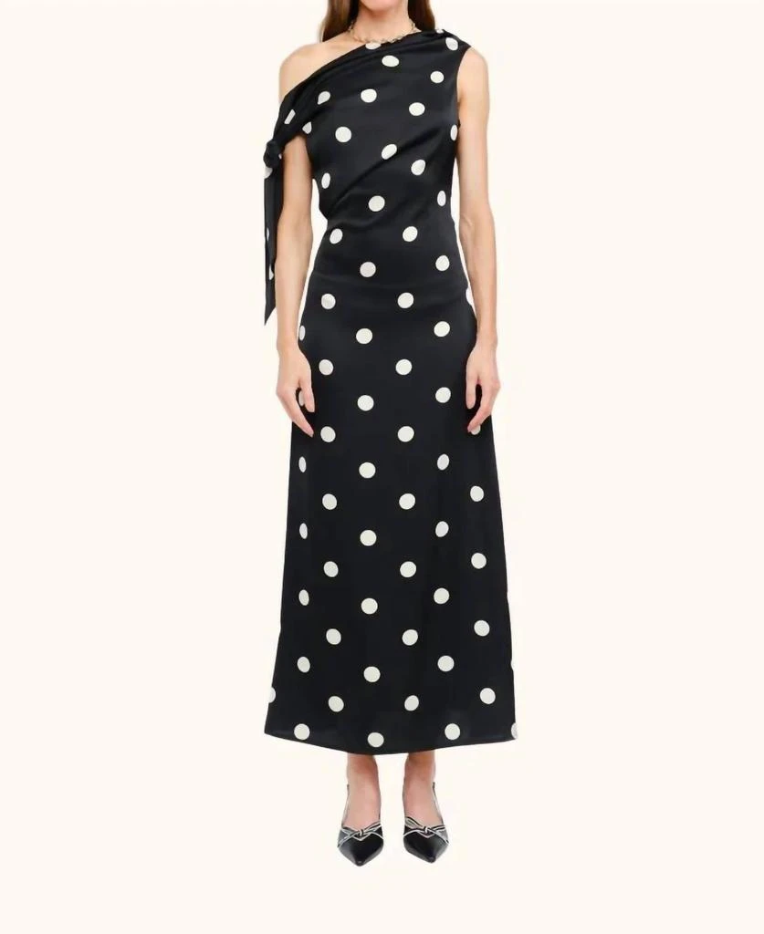 knee length dresses for ladies Rosette Maxi Dress in Cardamom/Ecru Polka Dot