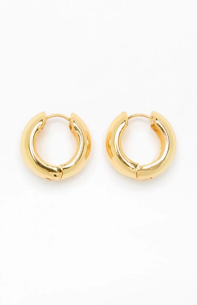 LA Hearts 14K Gold Plated Chunky Hoop Earrings 2