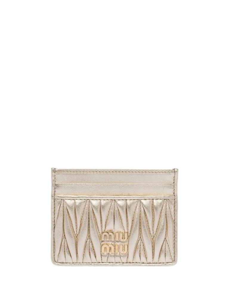 財布・小物その他 Miu Miu Tonal Matelasse Leather Cardholder Miu Miu Leather Matelassé Card Holder - Bags - BeyondStyle
