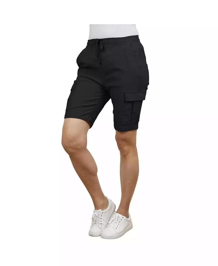Galaxy By Harvic Women's Loose Fit Super Flex Stretch Cargo Jogger Shorts 1