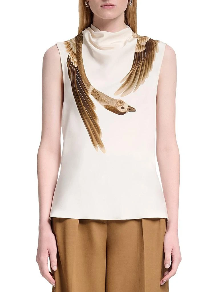 Altuzarra Arlie Goose Print Sleeveless Silk Top 3