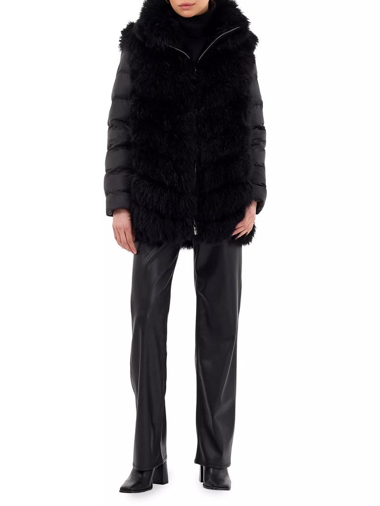 Gorski Cashmere Goat Puffer with Detachable Sleeves