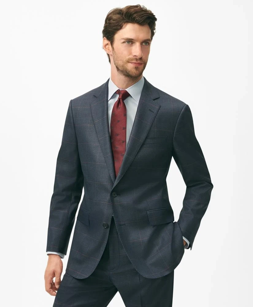 Brooks Brothers Brooks Brothers Explorer Collection Classic Fit Wool Checked Suit Jacket 1
