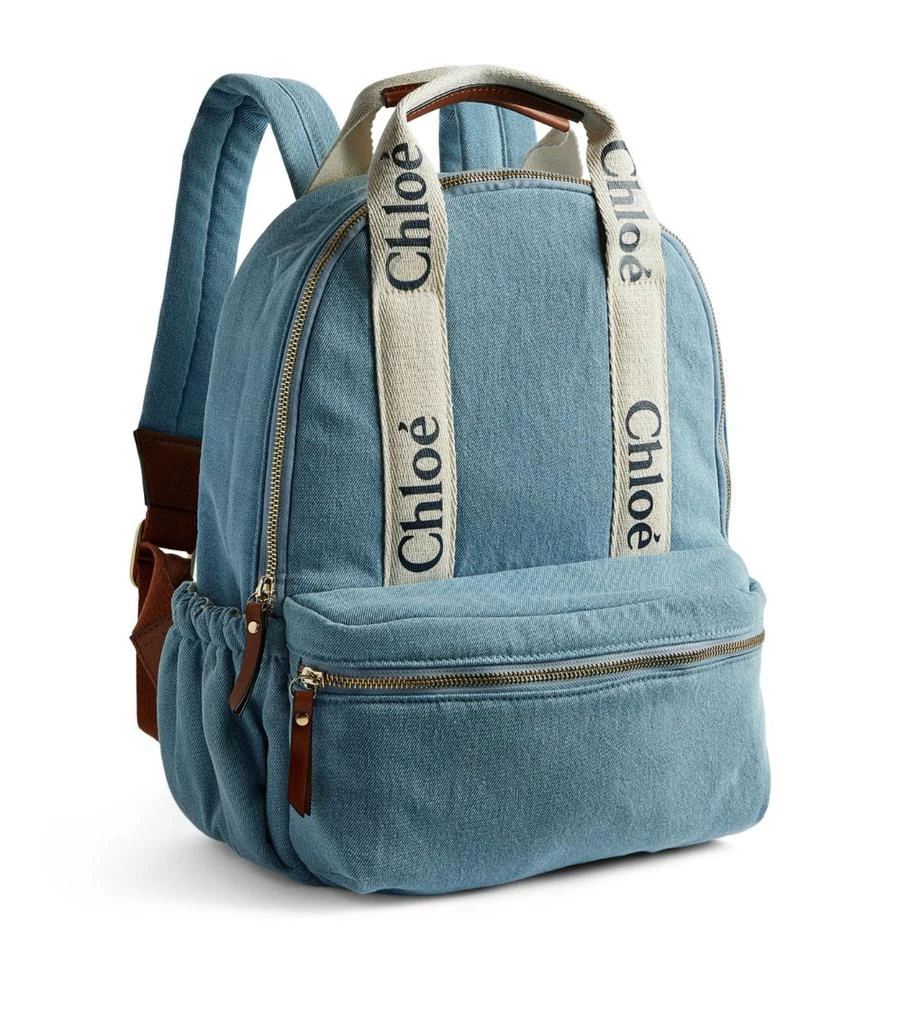 Chloé Kids Denim Logo Backpack 2