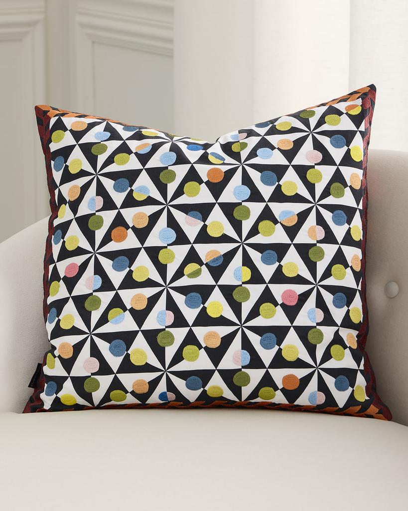 Christian Lacroix Mila Embroidered Pillow, 20" Square