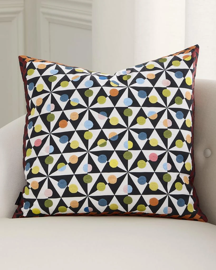 Christian Lacroix Mila Embroidered Pillow, 20" Square 1