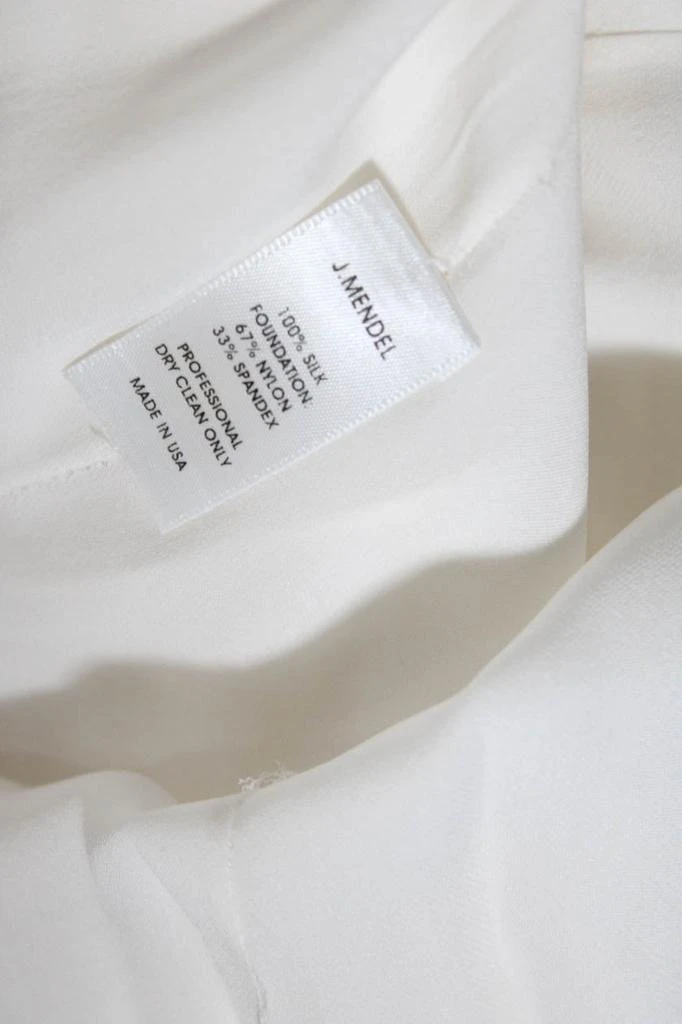 J. Mendel Womens Cream Ruffle One Shoulder Sleeveless Gown Dress 5