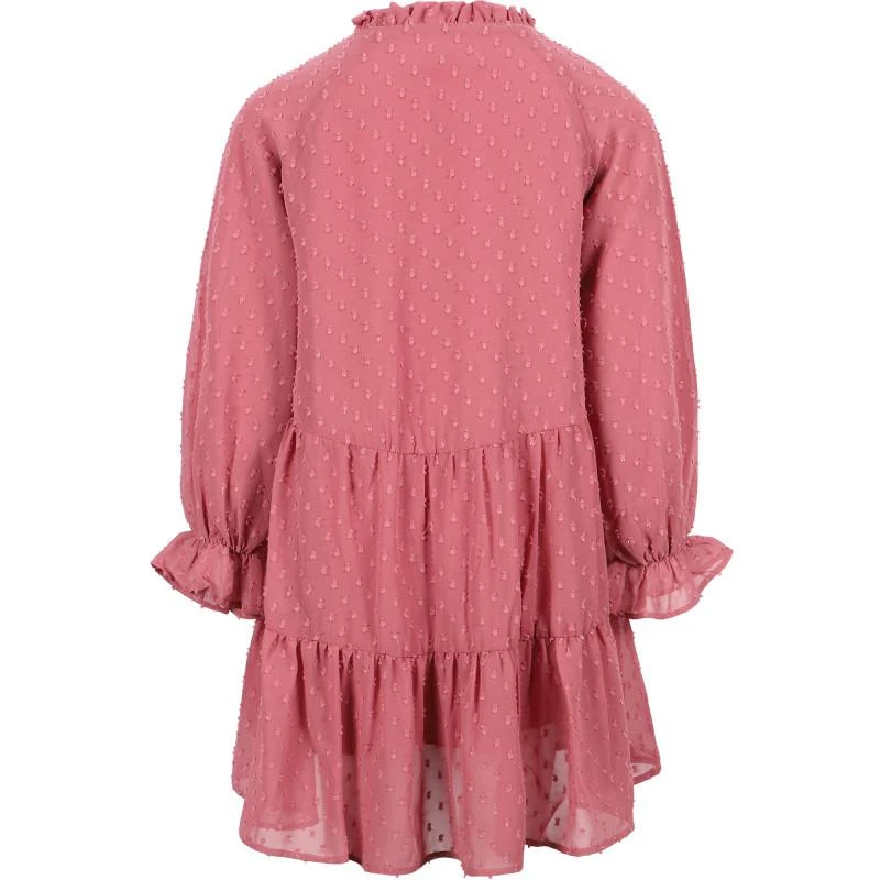 Abel & Lula Ruffled chiffon dress in blush pink 2