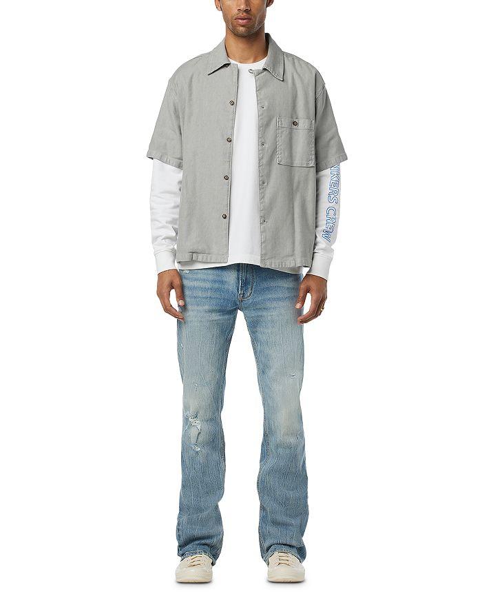 Hudson Walker Kick Flare Distressed Jeans in Resort Blue