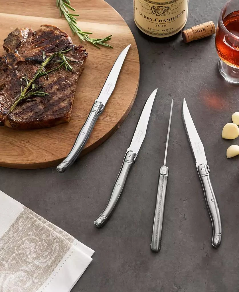 French Home Laguiole Connoisseur 4-Piece Steak Knife Set with Stainless-Steel Handles 4