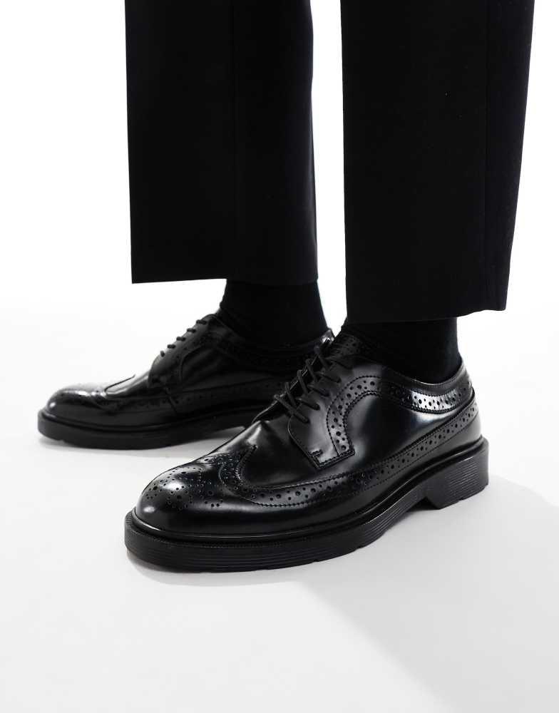 Jack & Jones Jack & Jones leather brogue in black