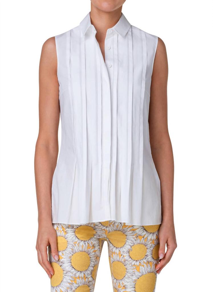 Akris Akris Punto - Sleeveless Tuck Detail Cotton Top