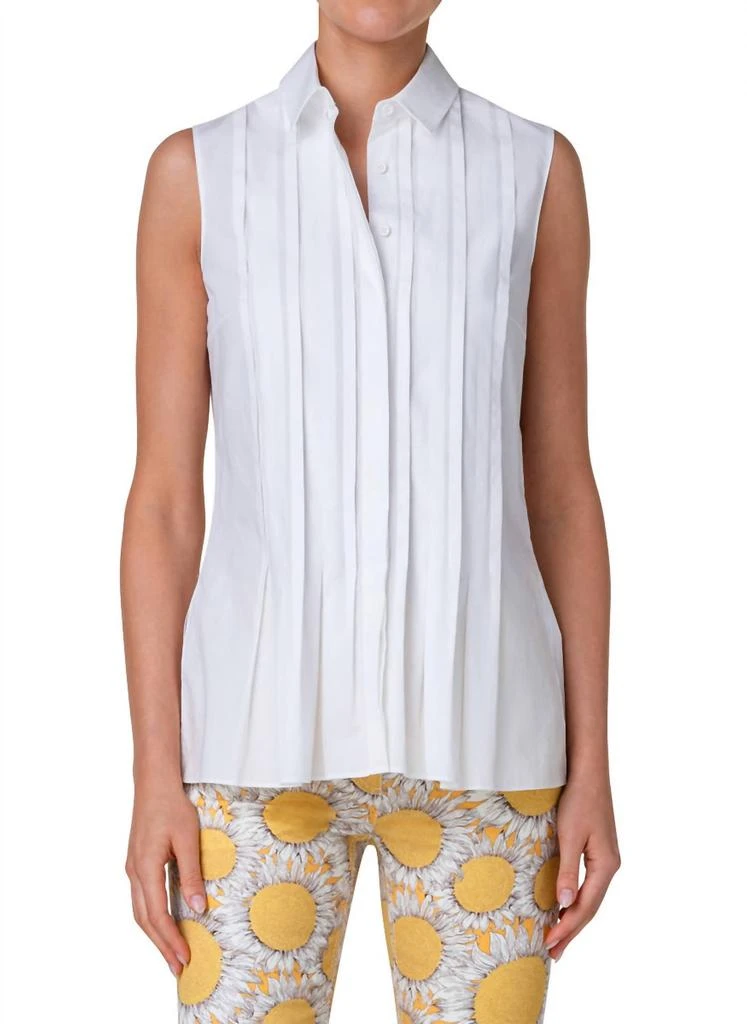 Akris Akris Punto - Sleeveless Tuck Detail Cotton Top 1