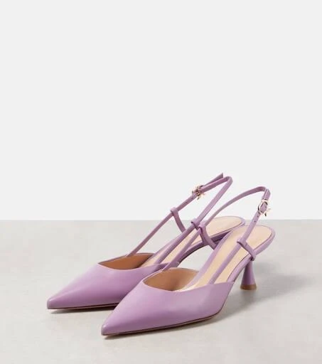 Gianvito Rossi Ascent 55 leather slingback pumps 4