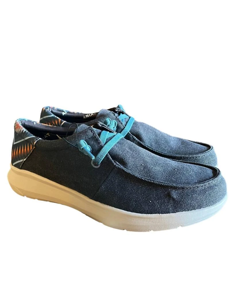 Ariat Men's Hilo 2.0 Stretch Shoes In Charcoal Blue/blue Aztec 2