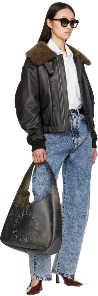 Stella McCartney Brown Logo Slouchy Aged Large Tote 4