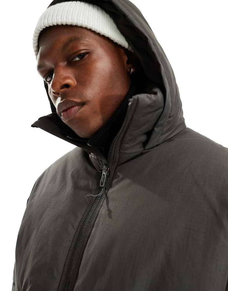 Weekday Weekday Floyd bomber puffer coat in dark grey 4