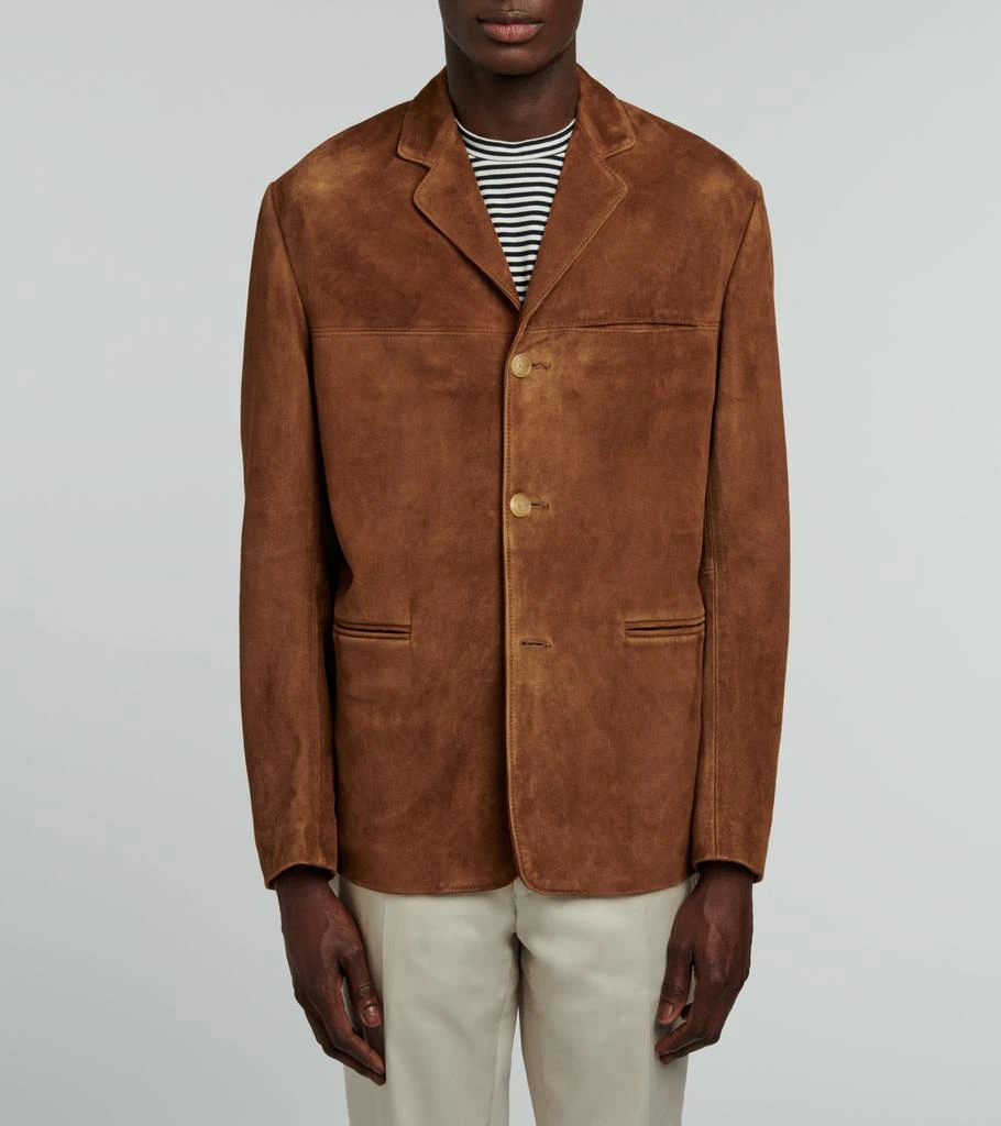 Fursac Fursac - Veste Blazer En Chèvre Velours Camel - Cognac 1