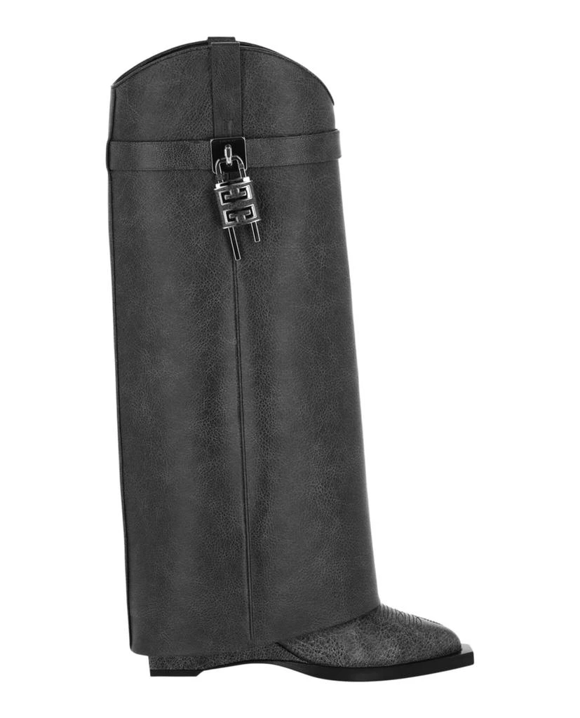 Givenchy Shark Lock Cowboy Boots In Aged Leather 1