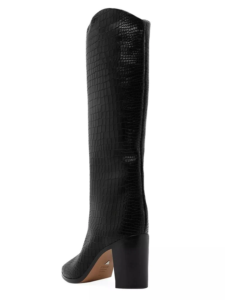 Schutz Analeah 85MM Croc-Embossed Leather Boots 3