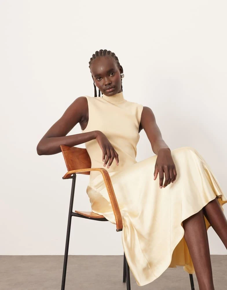 green emerald velvet dress Alaïa Y2K White Textured Knit Drop Waist Dress – THE WAY WE WORE main image 0