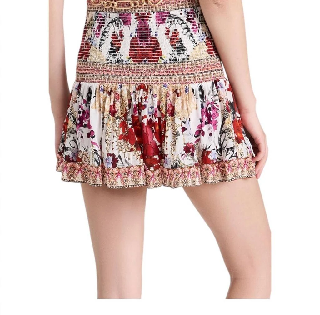 Camilla Short Shirred Skirt In Reign Of Roses 2