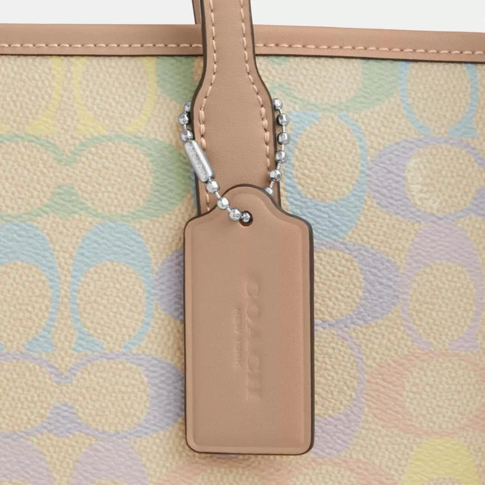 Coach City Tote Bag In Rainbow Signature Canvas 8