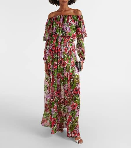 Costarellos Floria devoré silk-blend chiffon gown 2