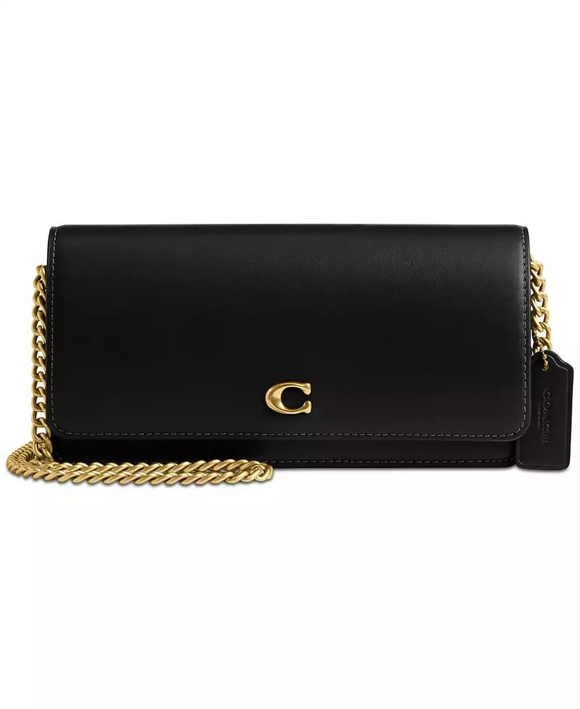 Coach Refined Leather Evie Long Wallet with Chain 1