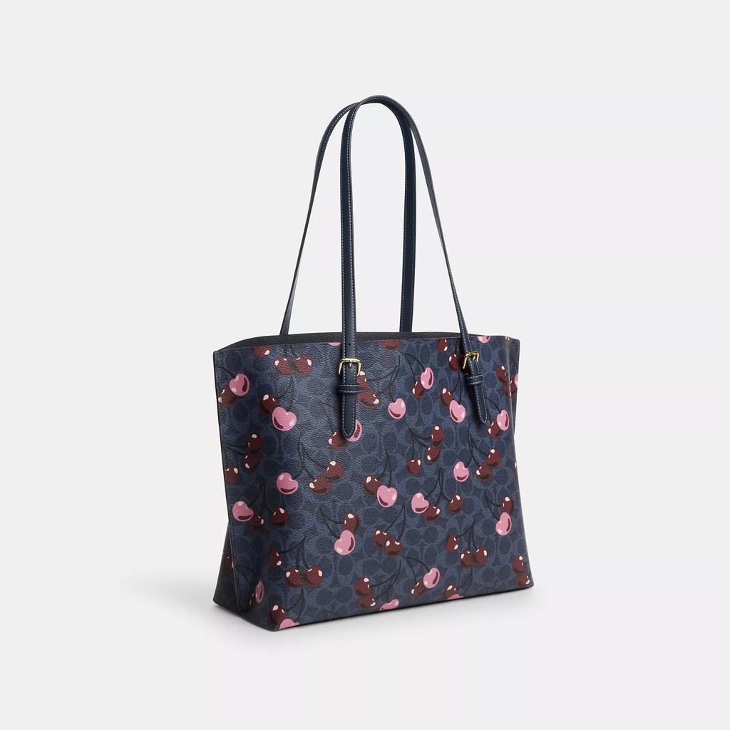 Coach Mollie Tote In Signature Canvas With Cherry Print