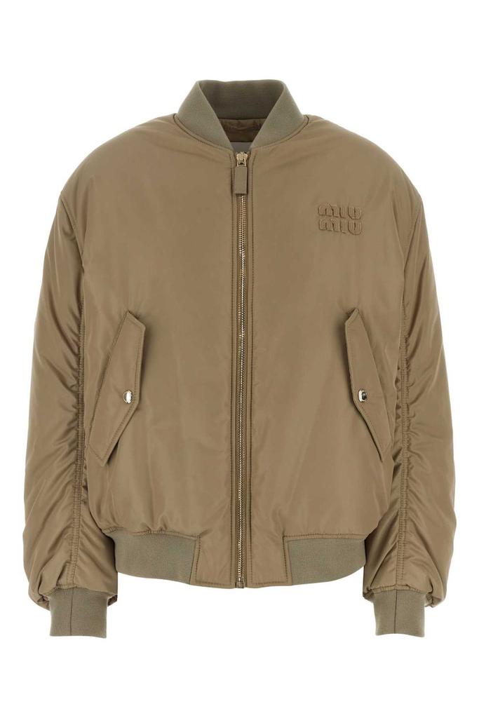 Miu Miu Miu Miu Logo-Patch Zipped Bomber Jacket - Jackets