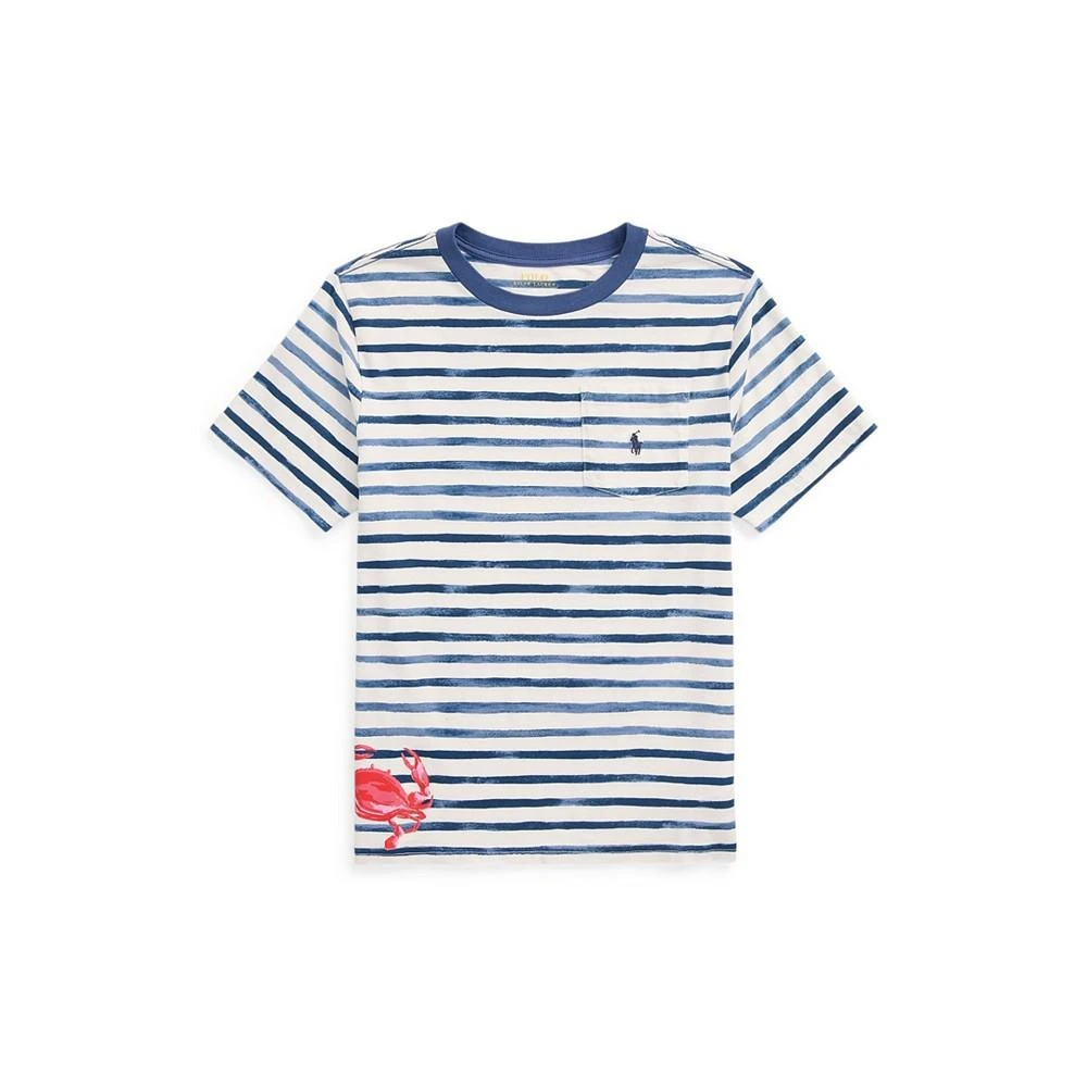 Polo Ralph Lauren Big Boys Striped Crab-Print Cotton Pocket Tee 1