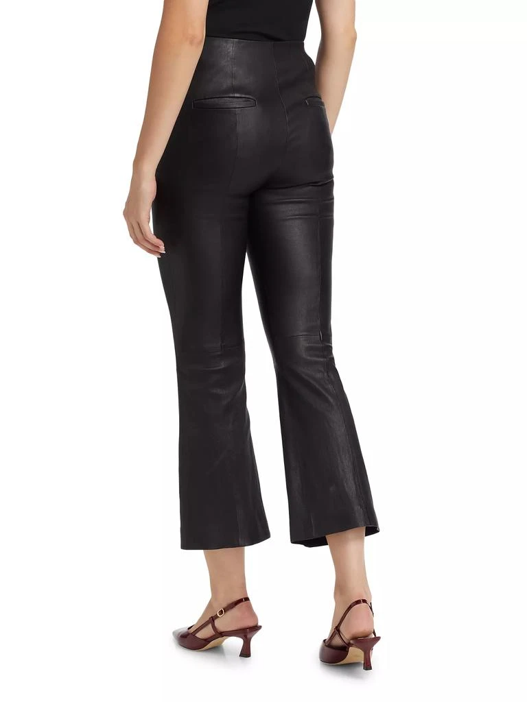 Vince Cropped Flare Stretch-Leather Pants 5