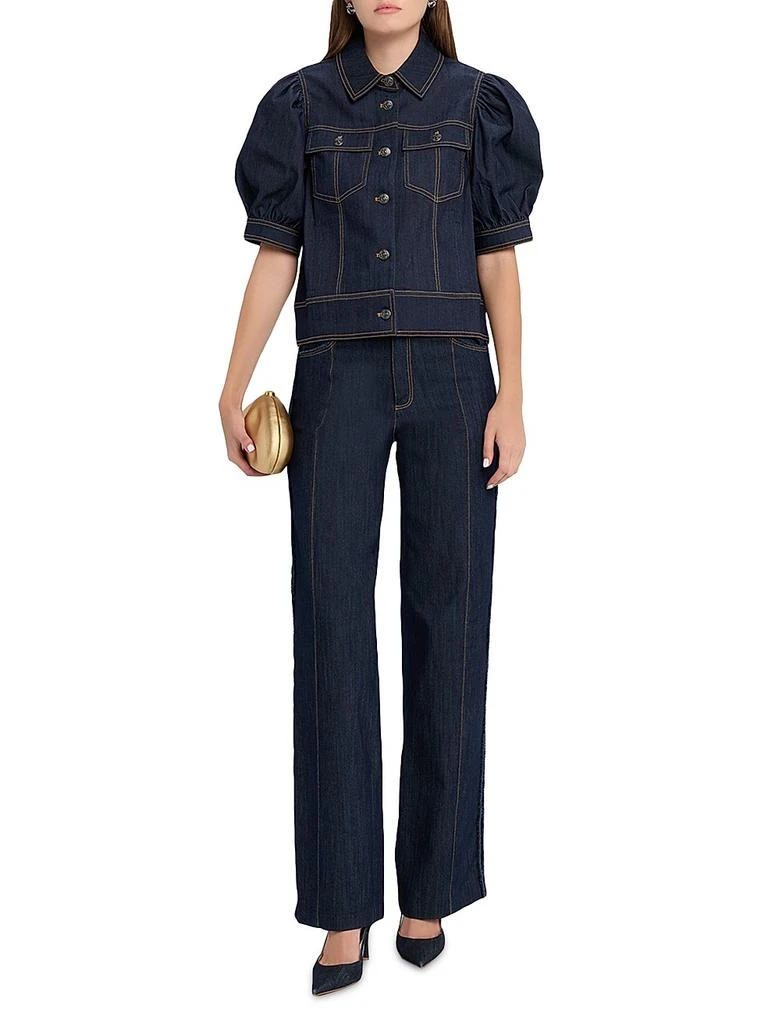 Cinq à Sept Leonie Puff-Sleeve Denim Jacket 2