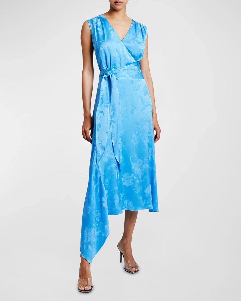 Santorelli Velia Faux-Wrap Floral Jacquard Midi Dress 1