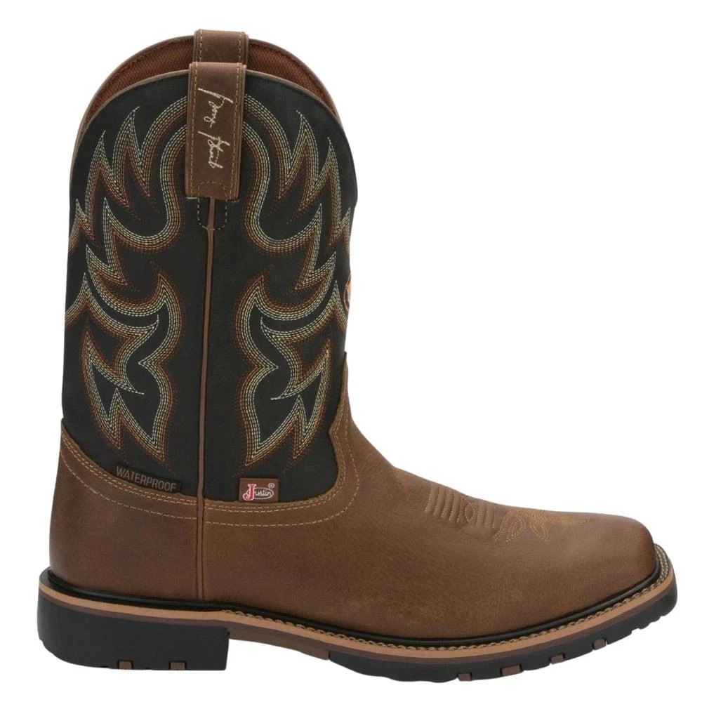 Justin Boots Fireman Pull On Waterproof Square Toe Work Boots 1