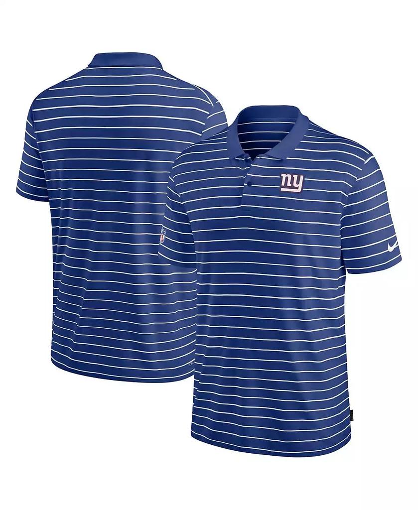 Men s Royal New York Giants Sideline Lock Up Victory Performance Polo Royal White