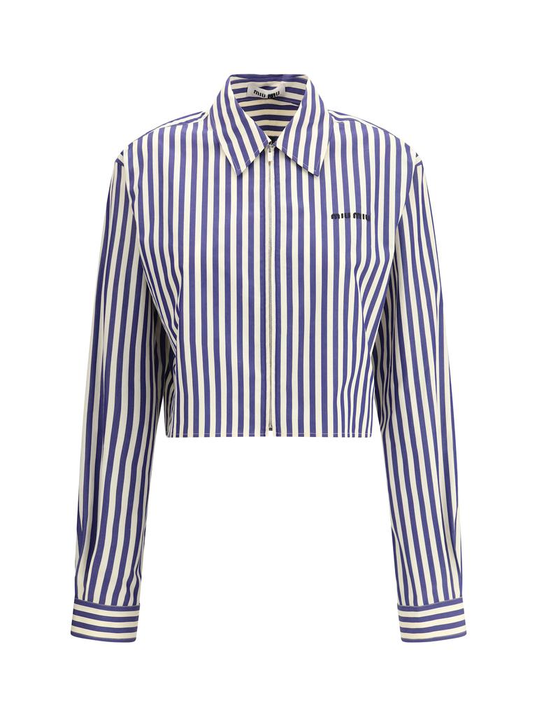 Miu Miu Striped Cropped Shirt