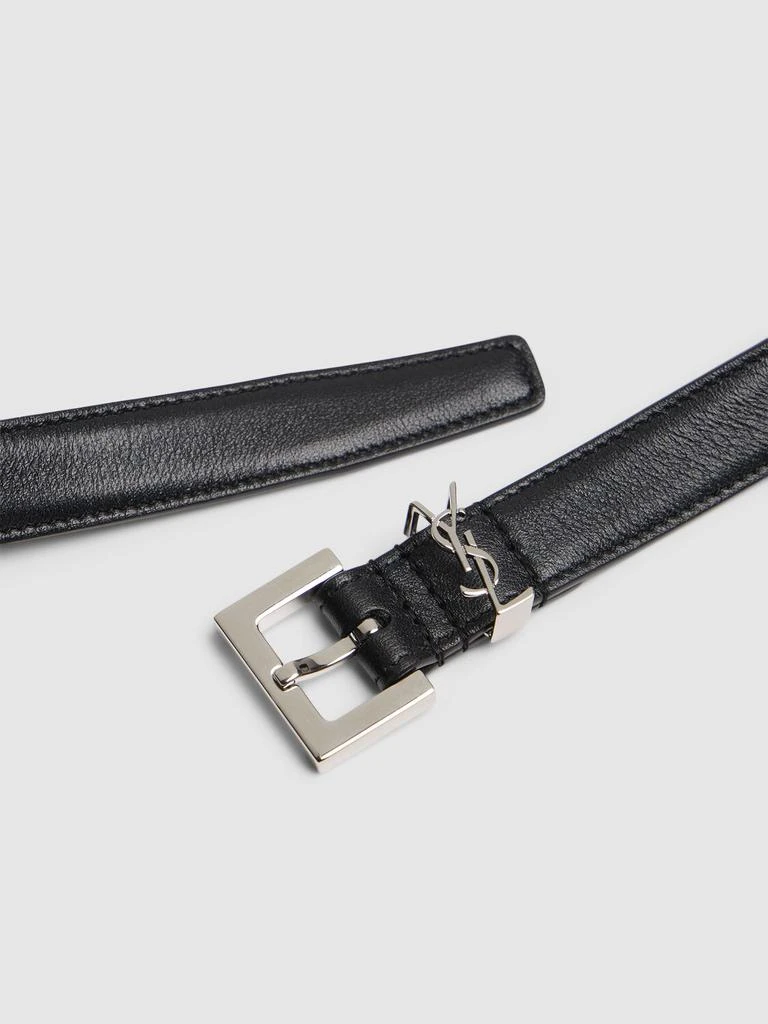 SAINT LAURENT 20mm Monogram Leather Belt 2